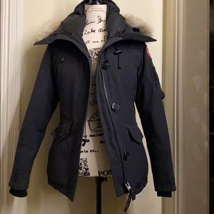 Black canada goose coat.